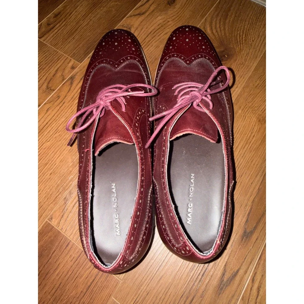 Marc Nolan Jasper Mens Burgundy Wingtip Oxford Dress Shoes Size 14 Burgundy Wine